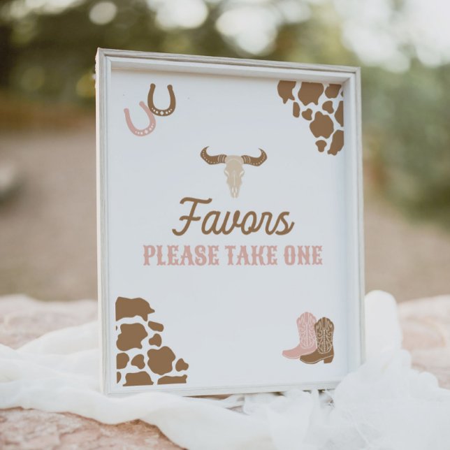 Poster Sinal de Festa de aniversário dos favores da Cowgi (Criador carregado)