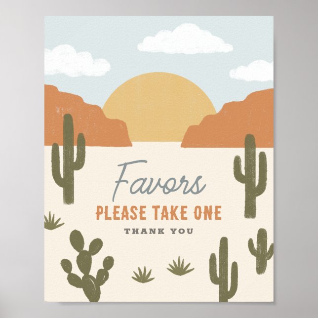 Poster Sinal de Festa de aniversário dos Favores do Cowbo (Frente)