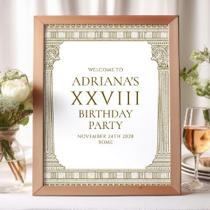 Poster Sinal de festa de aniversário elegante com element