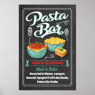 Poster Sinal de festa de barra de massas