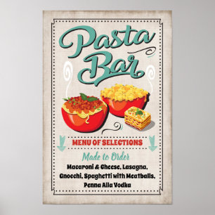 Poster Sinal de festa de barra de massas
