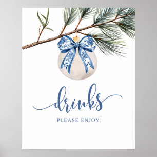 Poster Sinal de festa de bebidas de Inverno com Chinoiser