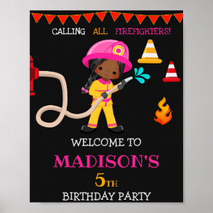 Poster Sinal de festa de boas-vindas do bombeiro