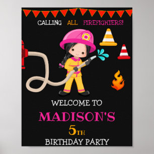 Poster Sinal de festa de boas-vindas do bombeiro