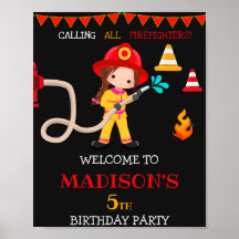 Sinal de festa de boas-vindas do bombeiro