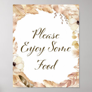 Poster Sinal de Festa de Boho e Pena, Bridal, Bebê, Casam