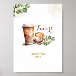 Poster Sinal de festa de favores de café está fervendo am