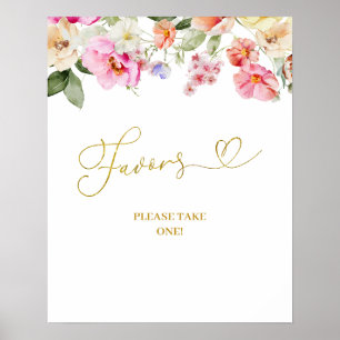 Poster Sinal de festa de favores de mercado floral simple