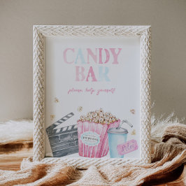 Poster Sinal de Festa de Filme do Bar Candy | Digital ou