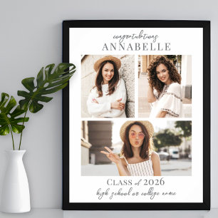 Poster Sinal de Festa de formatura de Colagem de Fotos Si