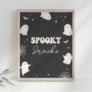 Poster Sinal de Festa de Halloween de Lanches Assustadore