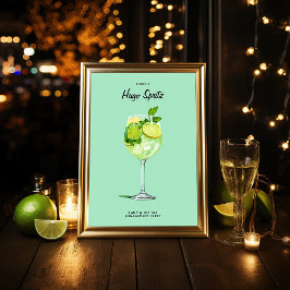 Poster Sinal de Festa de noivado do Cocktail Hugo Spritz