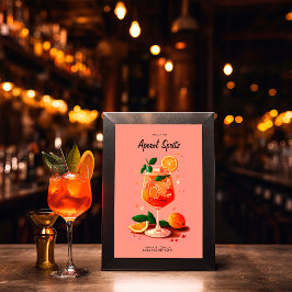 Poster Sinal de Festa de noivado do Coctail Aperol Spritz