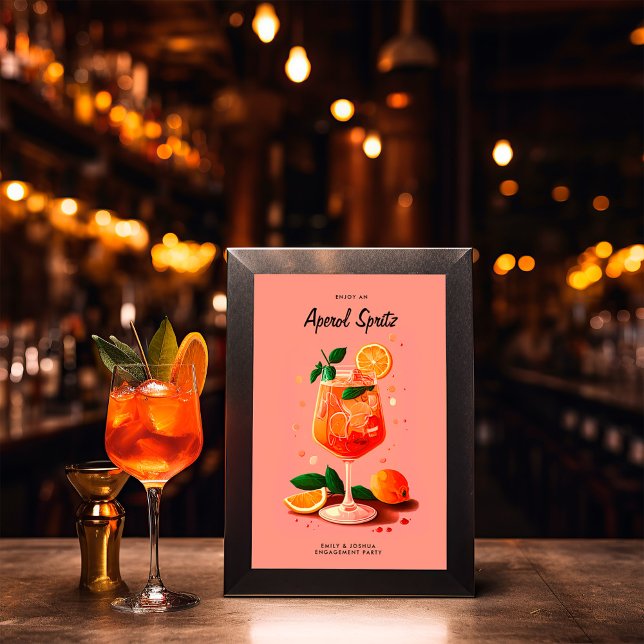 Poster Sinal de Festa de noivado do Coctail Aperol Spritz (Criador carregado)