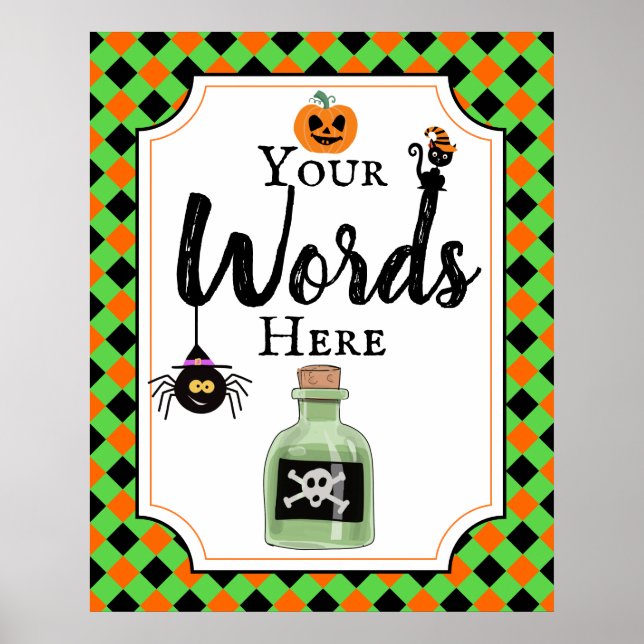 Poster sinal de festa do halloween crie seu próprio (Frente)