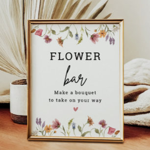 Poster Sinal de Flor de Bar Flor de Flor de Flor Selvagem