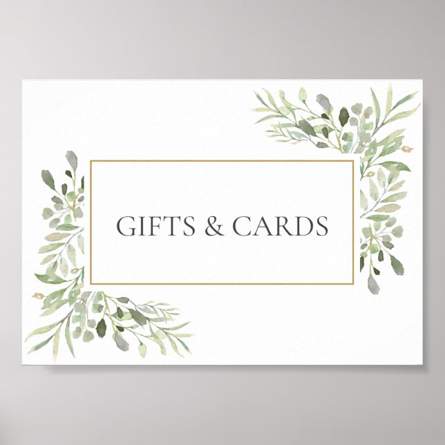 Poster Sinal de Folha de Água de Casamento Verde (Frente)