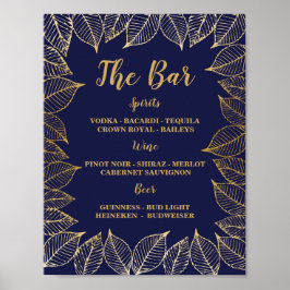 Poster Sinal de Folhas Douradas da Marinha do Bar Recepçã