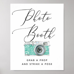 Poster Sinal de Foto Booth de Casamento   Caligrafia Eleg
