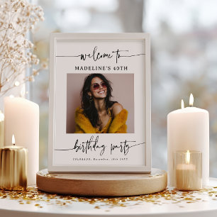 Poster Sinal de Foto de Casamento com Letra Simples e Mod