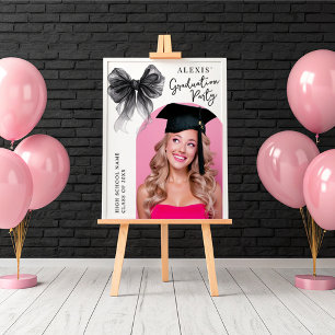 Poster Sinal de Foto de Festa de Formatura Coquete Laço P