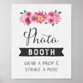 Póster Sinal de Foto de Flor de Aquarela Rosa Rústica