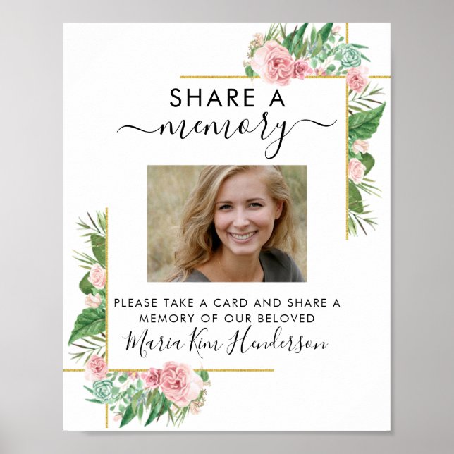 Poster Sinal de Foto de Funeral de Compartilhar Memória d (Frente)