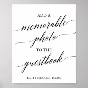 Poster Sinal de Foto Memorável de Caligrafia Preta Elegan