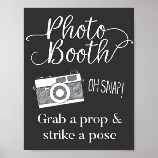 Poster Sinal de Fotocabine, Pegue um Adereço e Faça uma P