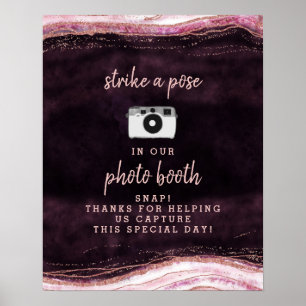 Poster Sinal de Fotografia de Casamento com Geodo em Dour