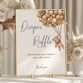 Poster Sinal de Fralda de Espera Rápida do Chá de fraldas