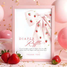 Poster Sinal de Fralda de Morango Arco Rosa Sinal de Raff