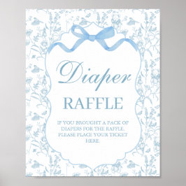 Poster Sinal de Fralda do Chá de fraldas azul