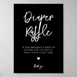 Poster Sinal de Fralda negra temporária Raffle