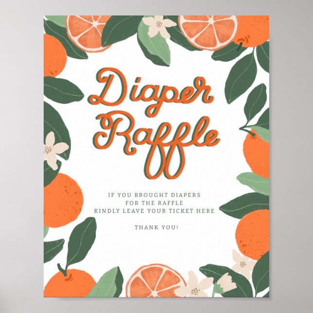 Poster Sinal de Fralda Pequena - Clementine Citru (Frente)