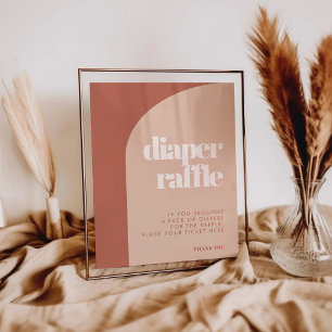 Poster Sinal de Fralda Raffle de pêssego chic