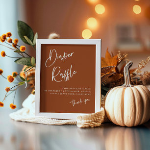 Poster Sinal de Fralda Raffle do Terracotta Boho