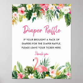 Poster Sinal de Fralda Tropical Raffle