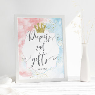 Poster Sinal de "Fraldas e presentes", Revelação de Gêner