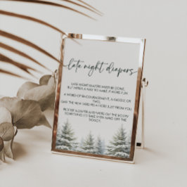 Poster Sinal de Fraldas Noturnas com Chá de fraldas de in