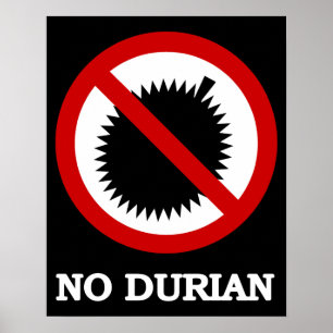 Poster Sinal de Fruta Tropical NO Durian