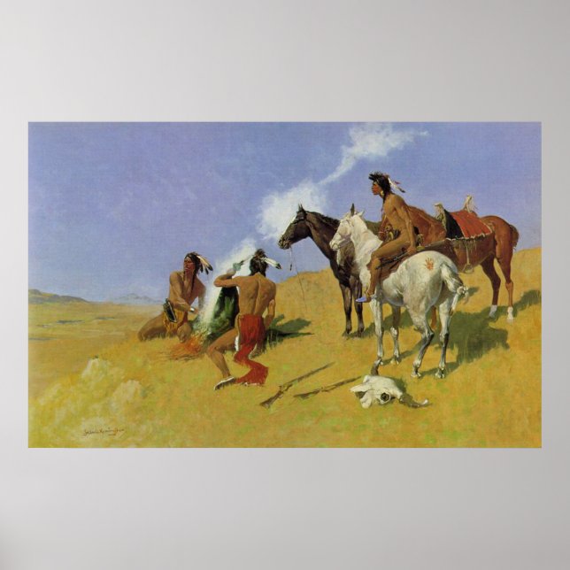 Poster Sinal de fumaça ~ Frederic Remington (Frente)