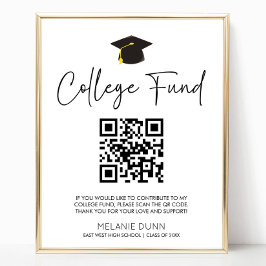 Poster Sinal de Fundo de Faculdade de Código QR de Gradua