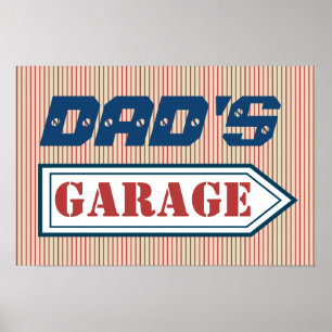 Póster Sinal de Garagem Mecânica do Dia de os pais do pai