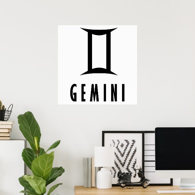 Poster Sinal de gemini zodiac (Escritório em casa)