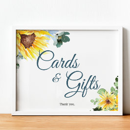 Poster Sinal de girassol verão