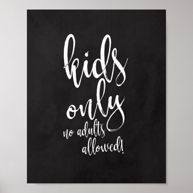 Poster Sinal de Giz para Mesa de Crianças 8x10 para Casam (Frente)