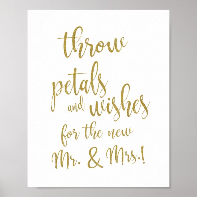 Poster Sinal de Glitter Dourado 8x10 para Lançamento de P (Frente)