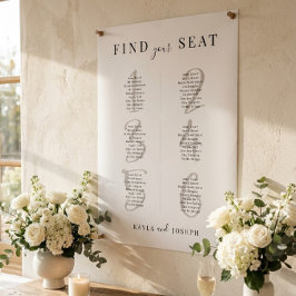 Poster Sinal de Gráfico de Assentos de Casamento Minimali