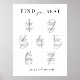 Poster Sinal de Gráfico de Assentos de Mesa Moderno 7